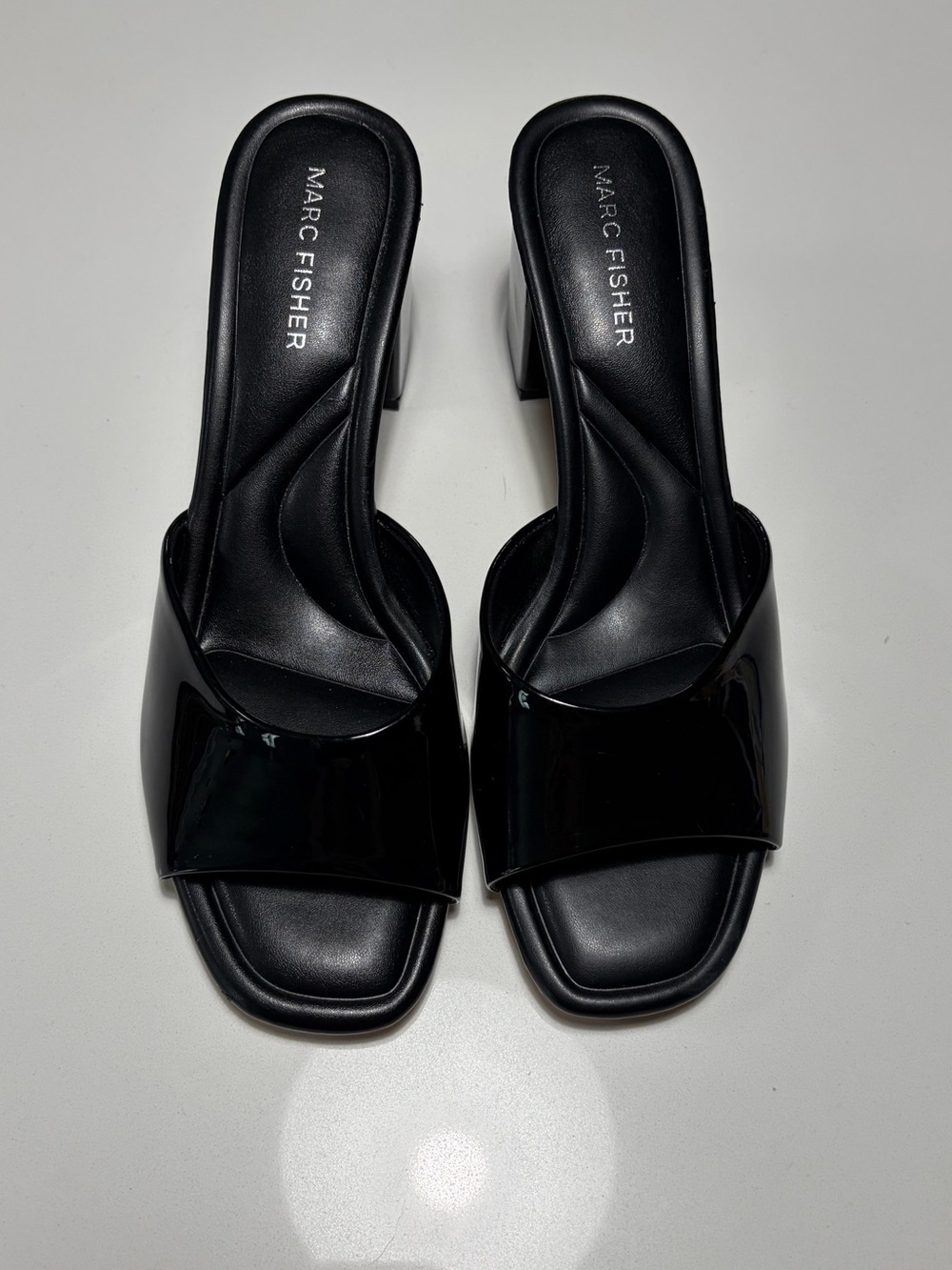Marc Fisher patent leather chunky heels